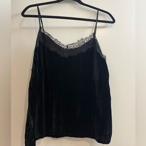 Zara Elegant Black Lace Trim Cami Top